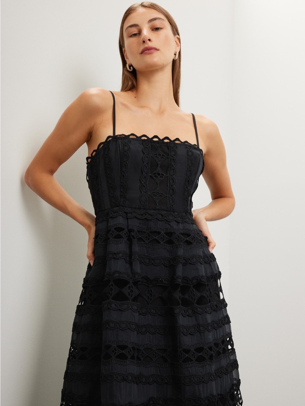Endless Rose Black Lace Maxi Dress with Spaghetti Straps - Picture 2 of 8